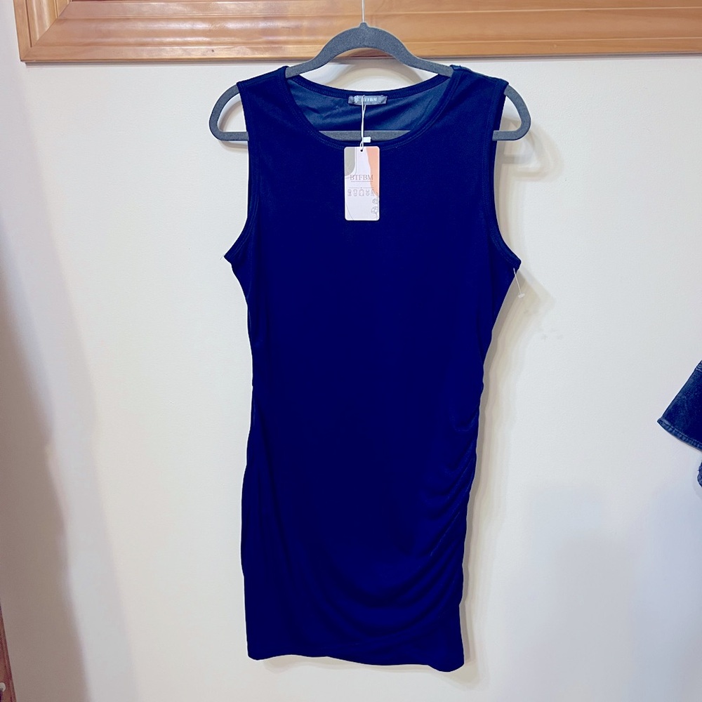 Women's Blue Fitted Dress by BTFBM